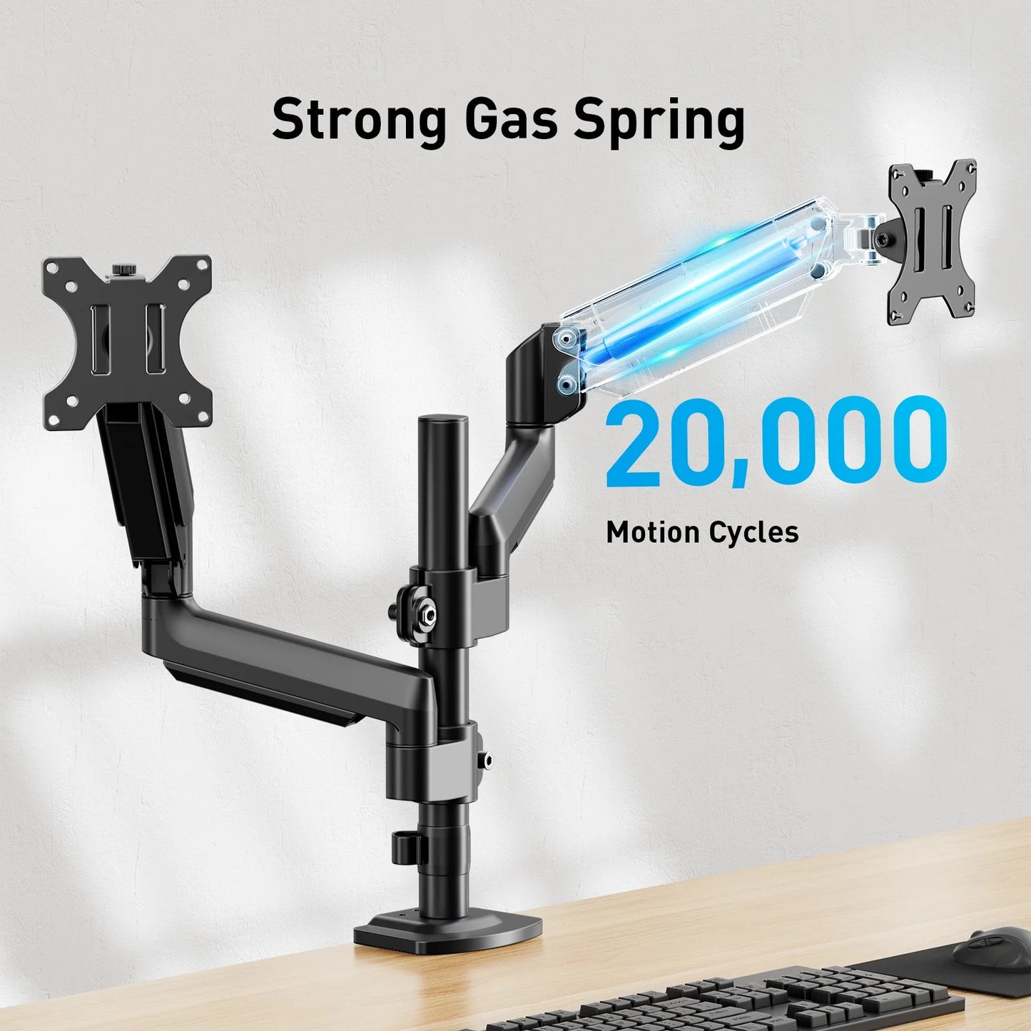 Dual Monitor Mount for 13-32 Inch Screens, Adjustable Dual Monitor Arm with 180° Swivel