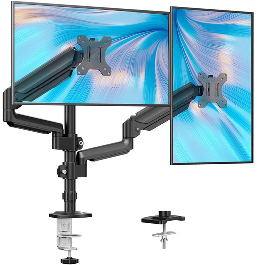 Dual Monitor Mount for 13-32 Inch Screens, Adjustable Dual Monitor Arm with 180° Swivel
